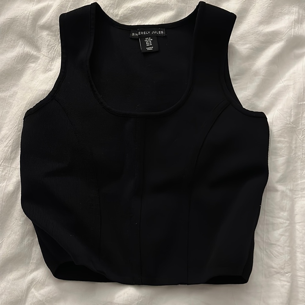 Black crop top stretchy